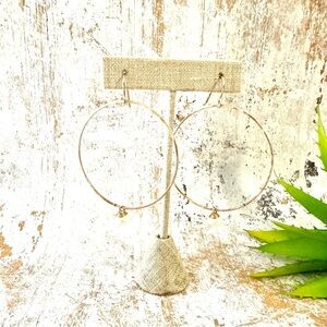 White Chalcedony Hoop Lotus Jewelry Earrings